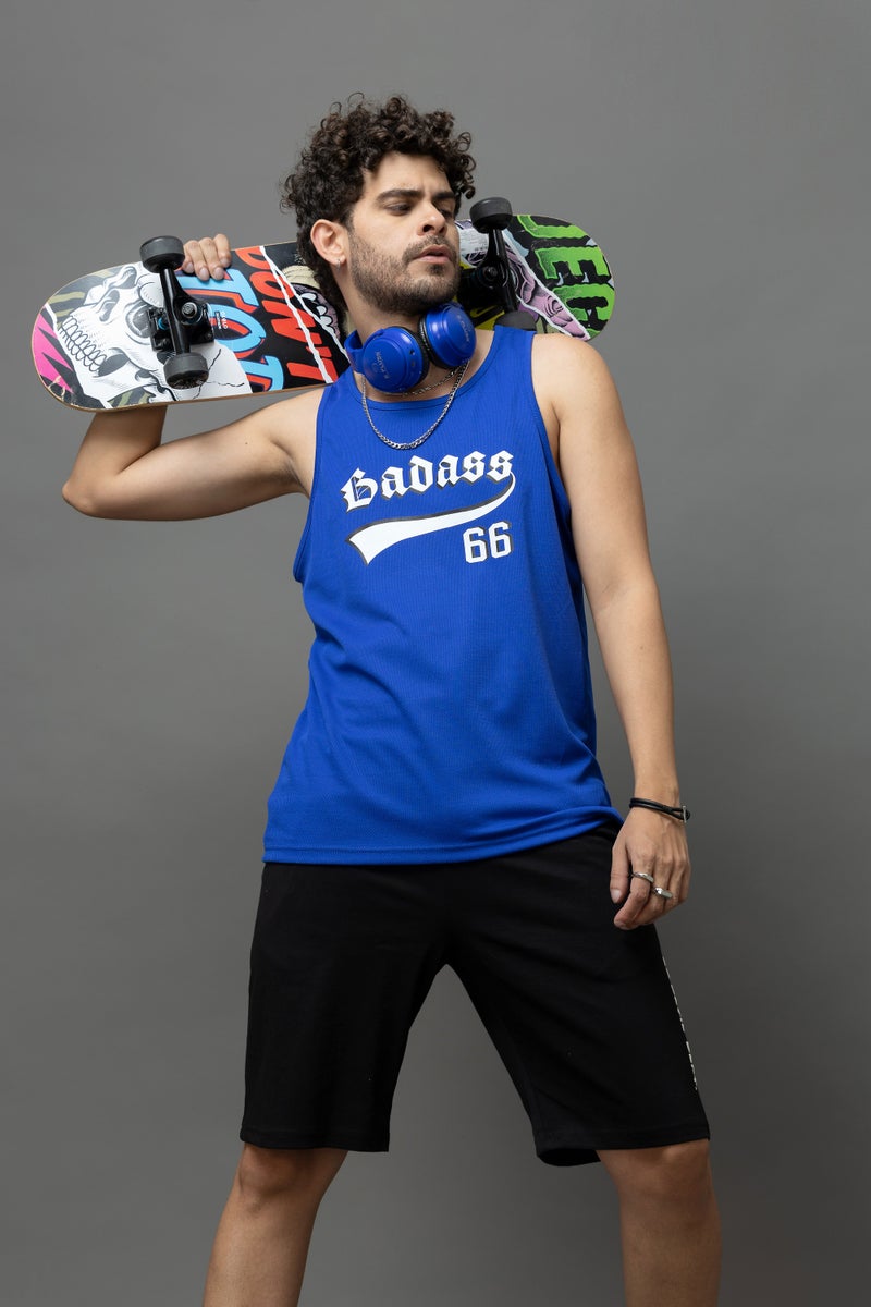 Go Devil Badass 66 Blue Sleeveless Vest for Men - Image 4